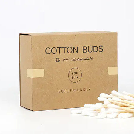 200 Bamboo Cotton Swabs for Makeup and Ear Cleaning